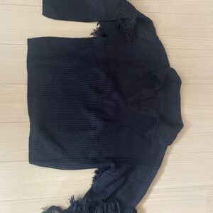 Black Fringed Sweater